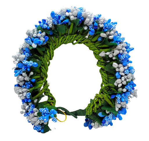 Blue & Silver Pollens Bridal Hair Gajra