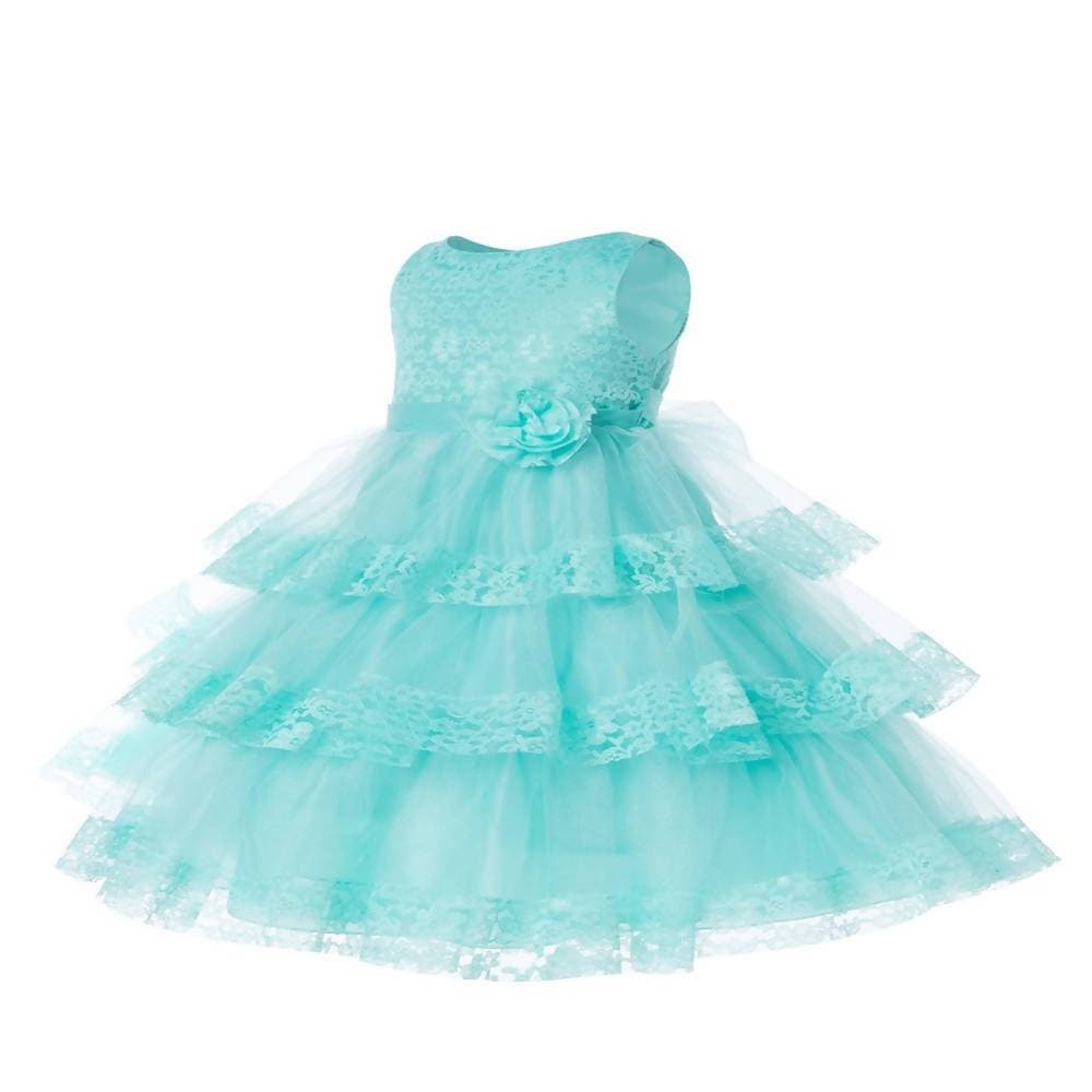 Asmaani Baby Girl's Blue Colour Satin A-Line Maxi Full Length Dress (AS-DRESS_22114) - Distacart