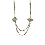 Thumbnail for Tiaraa Alloy Glittering Floral Two Strand Necklace For Women - Distacart
