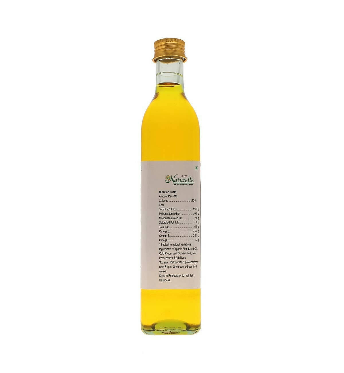 Farm Naturelle 100% Pure Cold Pressed Flax Seed Oil - Distacart