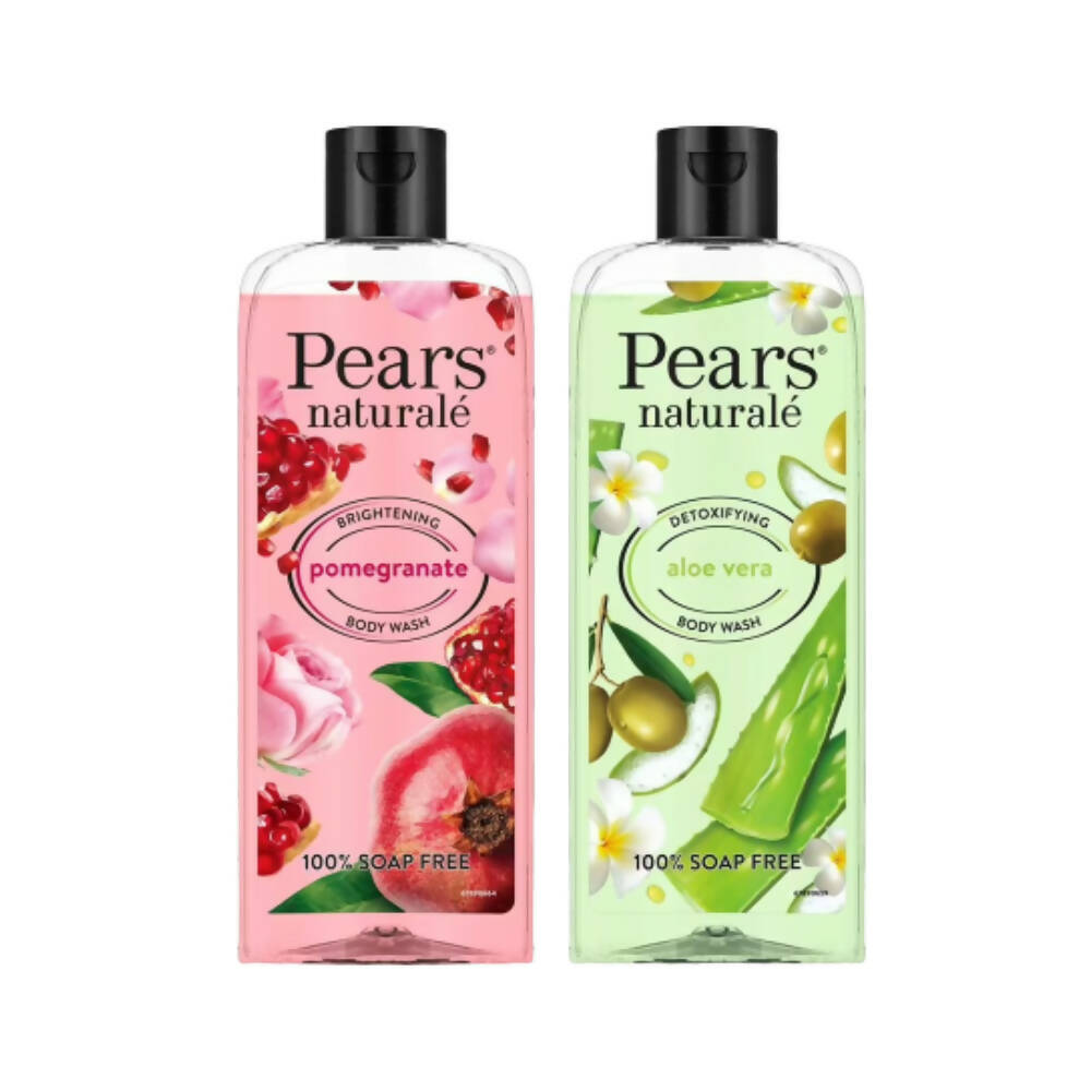 Pears Naturale Detoxifying Aloevera & Brightening Pomegranate Bodywash Combo - Distacart