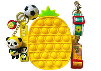 Thumbnail for Sardar Ji Ki Dukan Pop It Bag Pineapple Shape Sling Bag Silicone Adorable Bag With 2 Straps And Cute Keychain Accessory -Multicolor (Pineapple Yellow) - Distacart