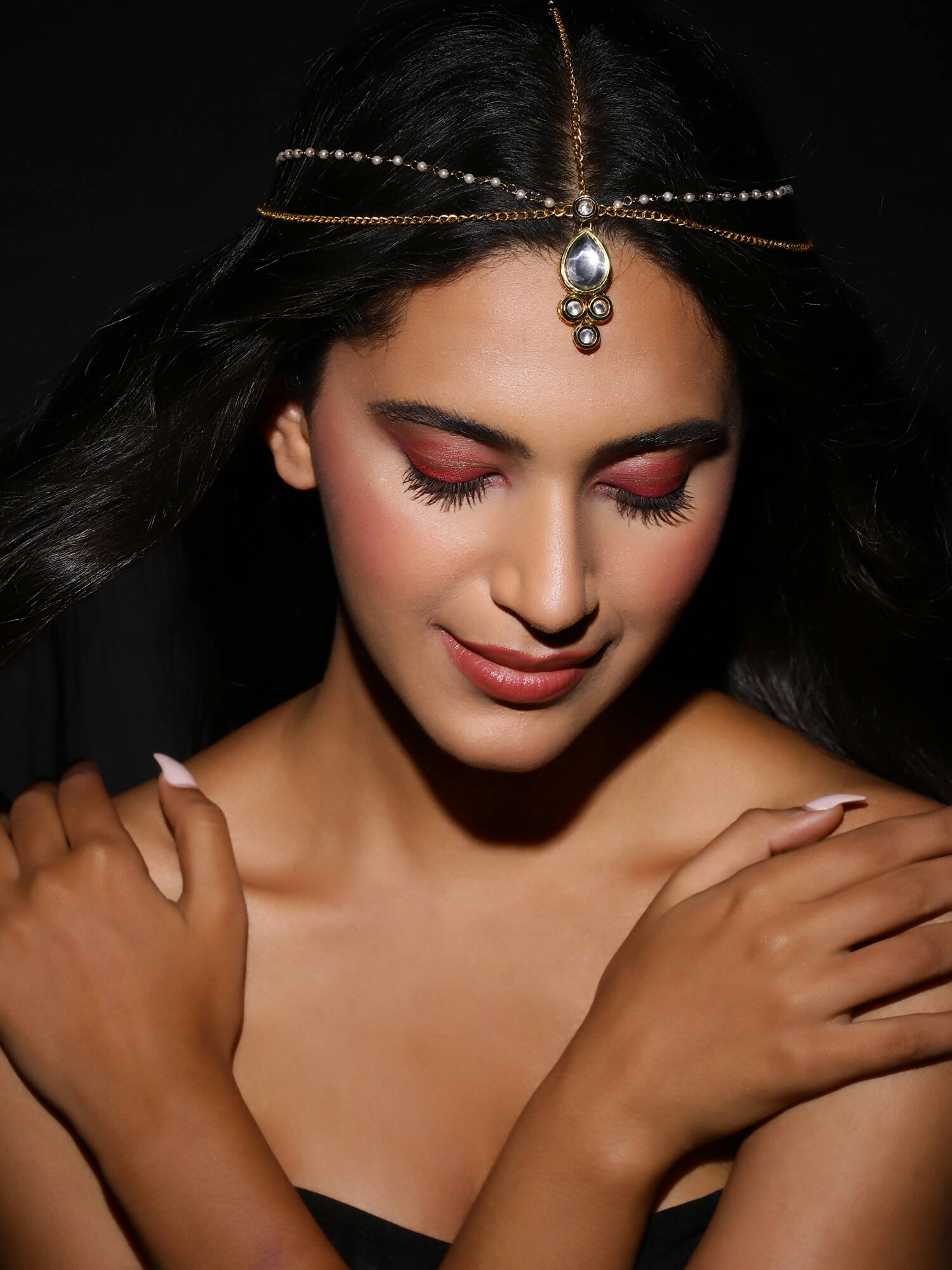 Gold-Plated Kundan Mathapatti - Ruby Raang - Distacart