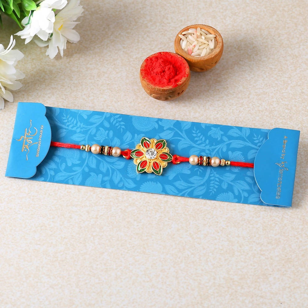 Meenakari Rakhi and 24 Pcs Ferrero Rocher Online