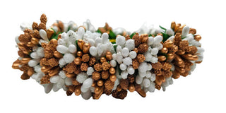 White & Gold Pollens Hair Gajra