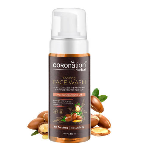 Coronation Herbal Moroccan Argan Oil Foaming Face Wash - Distacart