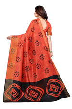Thumbnail for Vamika Ethnic Fire Black Jari Border Linen Saree - Distacart