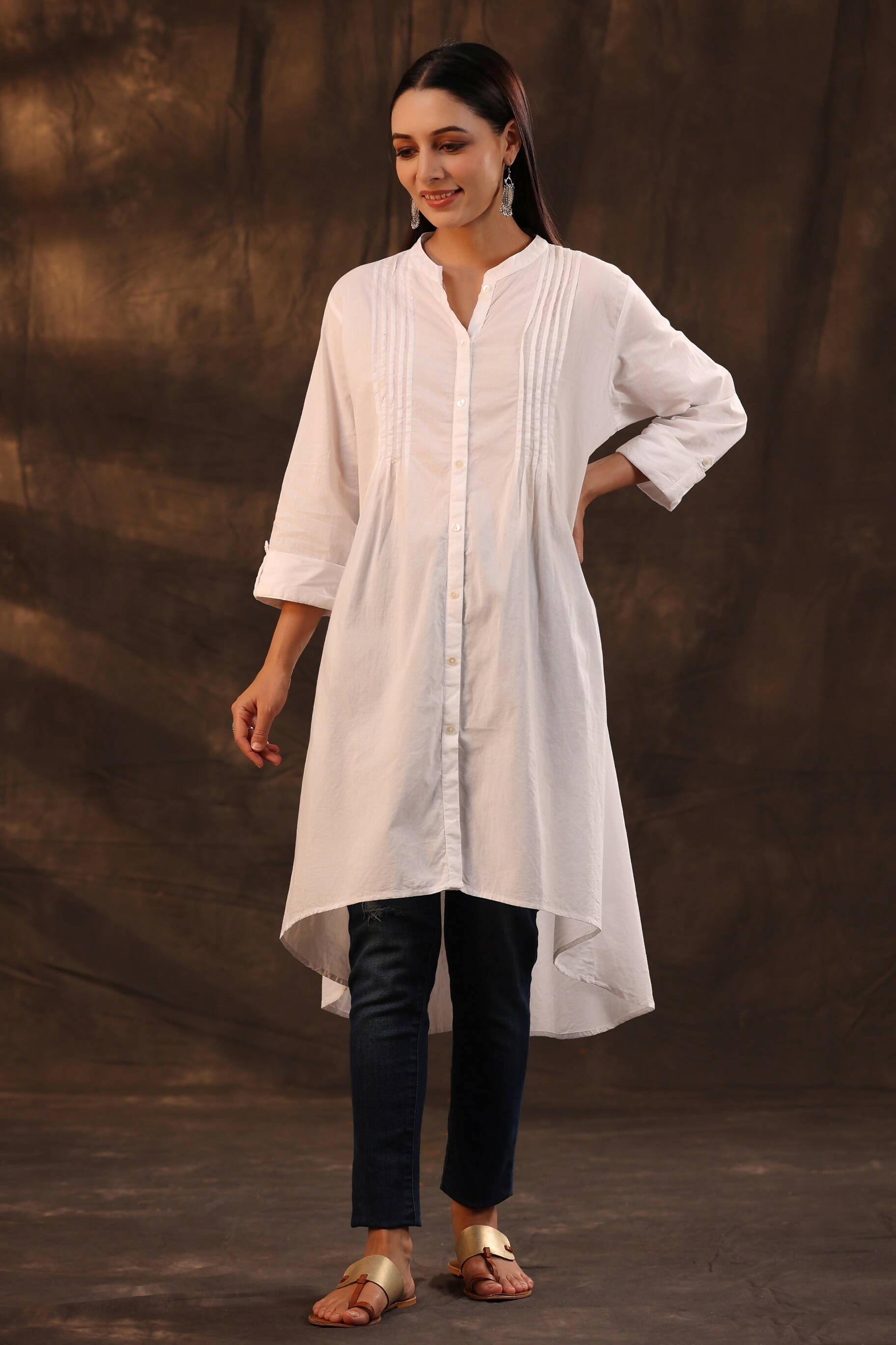 Juniper Women's White Cambric High-Low Tunic - Distacart