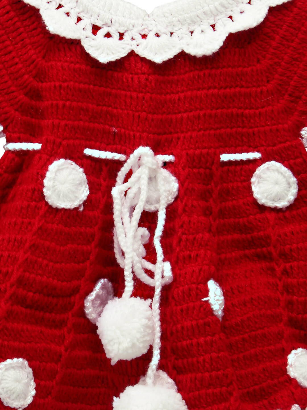 ChutPut Hand knitted Crochet Cute Mickey Wool Dress - Red - Distacart