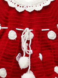 Thumbnail for ChutPut Hand knitted Crochet Cute Mickey Wool Dress - Red - Distacart