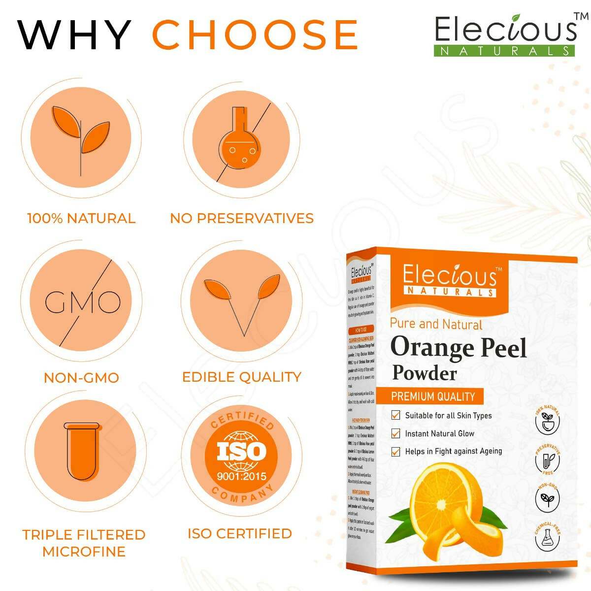 Elecious Naturals Orange Peel Powder - Distacart