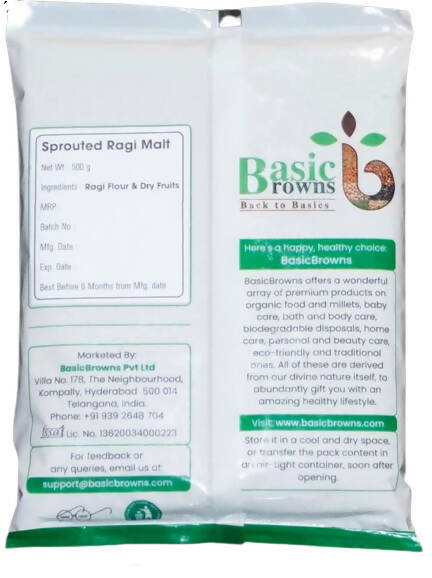 BasicBrowns Sprouted Ragi Malt - Distacart