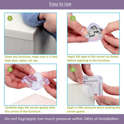 Safe-O-Kid Head Injury Safety - Smiley Shaped, Compact Corner Safety For Sharp Corners- Transparent - Distacart