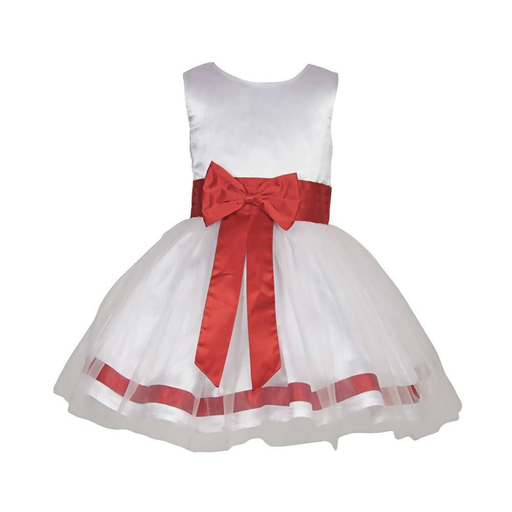 Asmaani Baby Girl's White Color Satin Knee Length Frock (AS-DRESS_22016) - Distacart