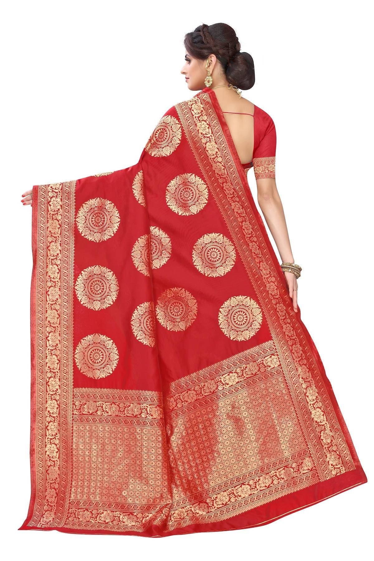 Vamika Latest Banarasi Jacquard Weaving Red Saree