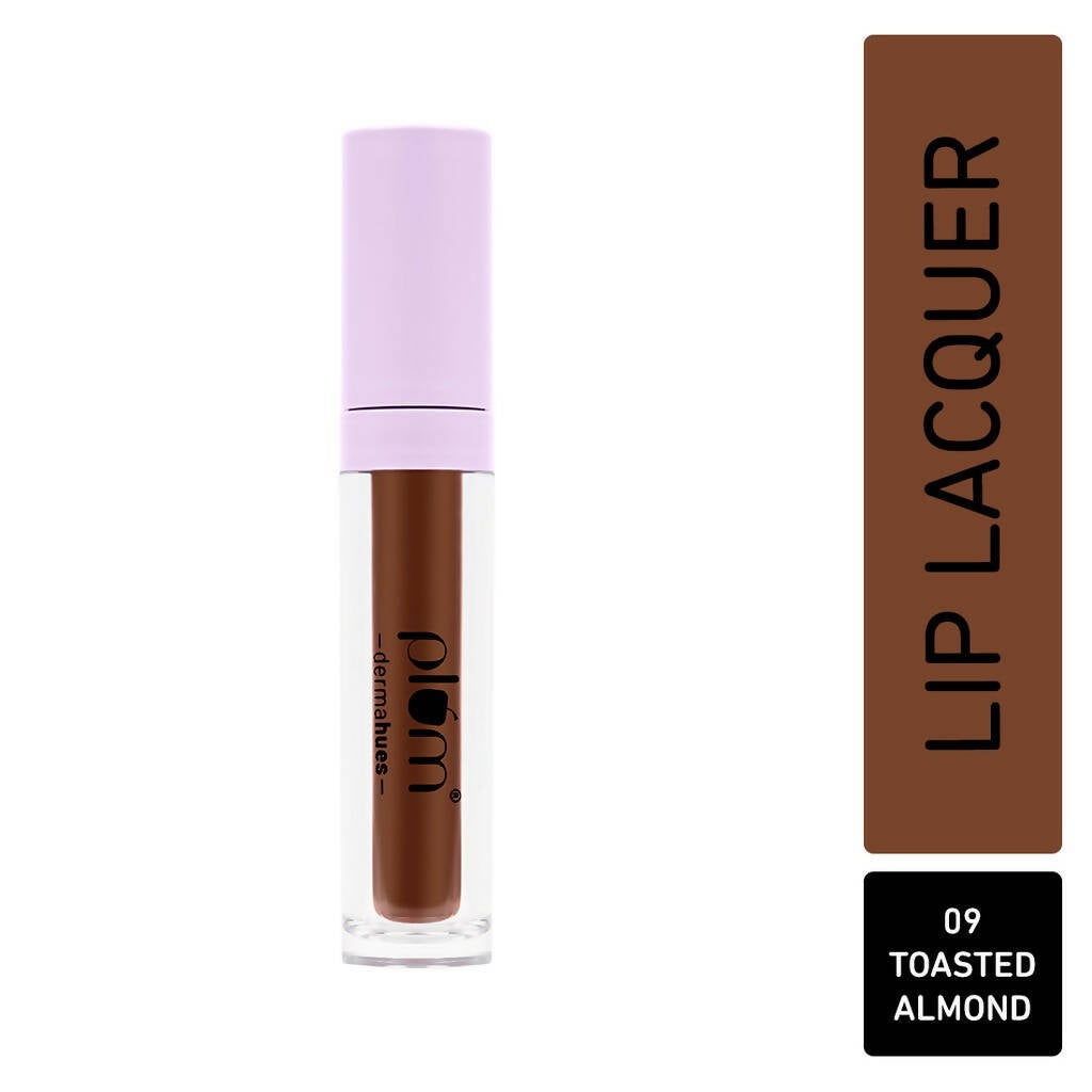 Plum Glassy Glaze Lip Lacquer 3-in-1 Lipstick + Lip Balm + Gloss 09 Toasted Almond - Distacart