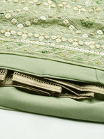 Thumbnail for House of Panchhi Pista Green Pure Georgette Embroidered Lehenga & Blouse, Dupatta - Distacart
