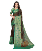 Thumbnail for Vamika Black Chiffon Brasso Bollywood Style Woven Saree (DIMPLE BLACK) - Distacart