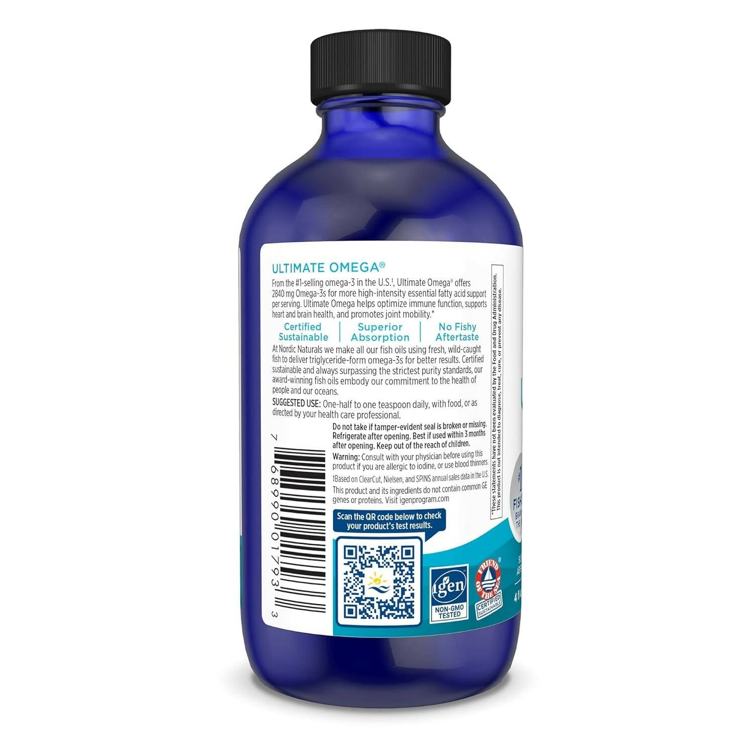 Nordic Naturals Ultimate Omega 3 Fish Oil Liquid - Lemon Flavor - Distacart