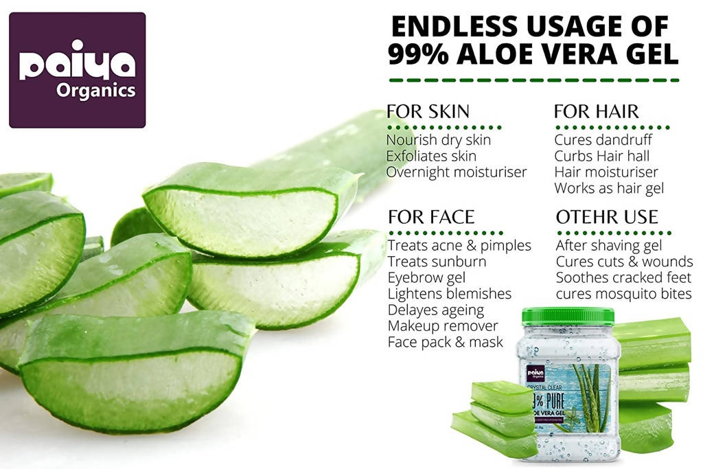 Paiya Organics 99% Crystal Clear Aloe Vera Gel - Distacart