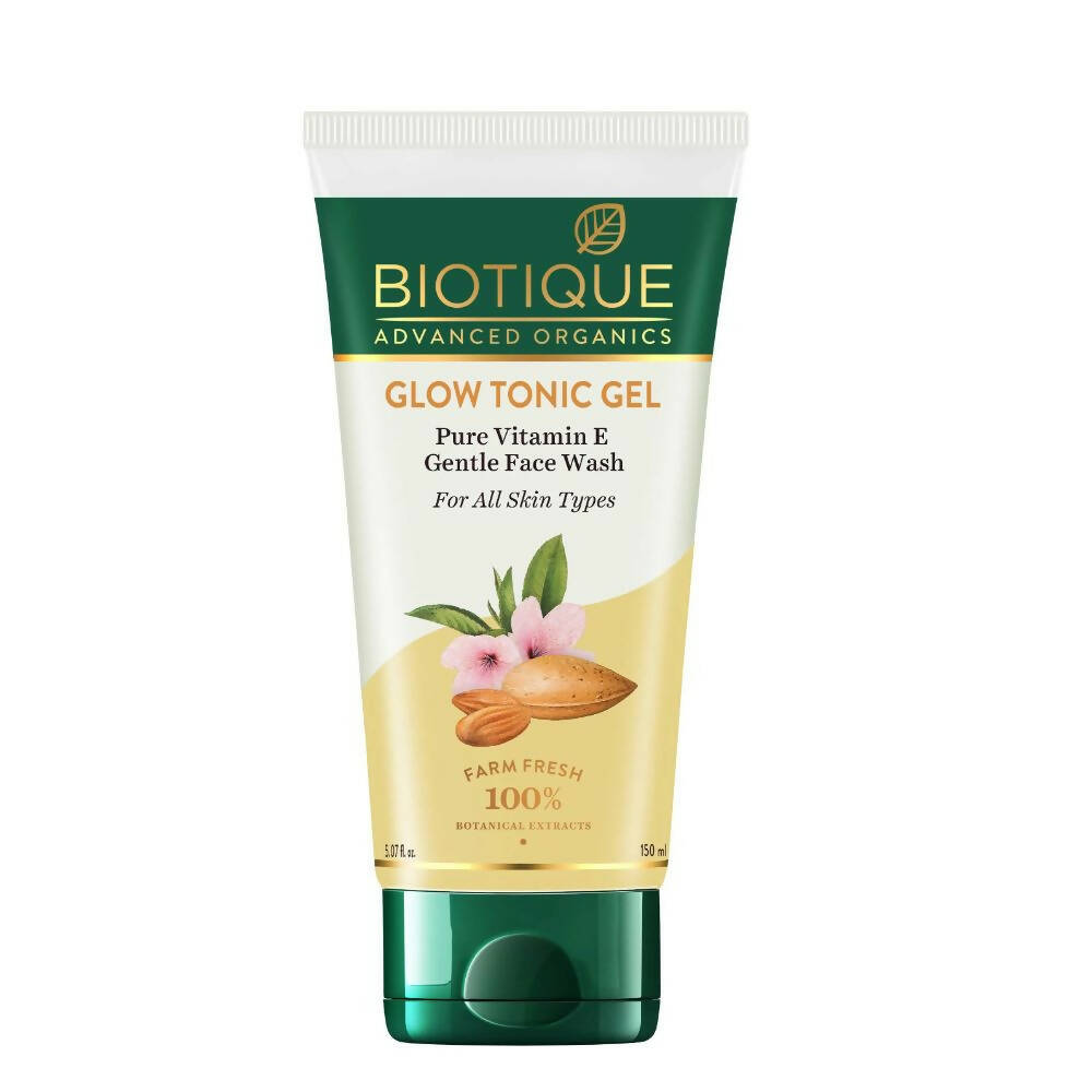 Biotique Glow Tonic Gel Pure Vitamin E Gentle Face Wash - Distacart