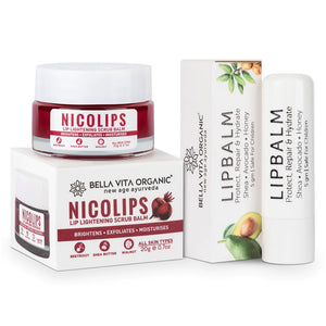 Bella Vita Organic Nico Lips Lip Scrub & Nico Balm Lip Balm Combo