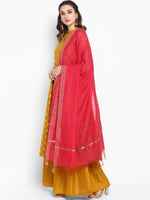 Thumbnail for Janasya Mustard Yellow Printed Kurta with Palazzos & Dupatta - Distacart
