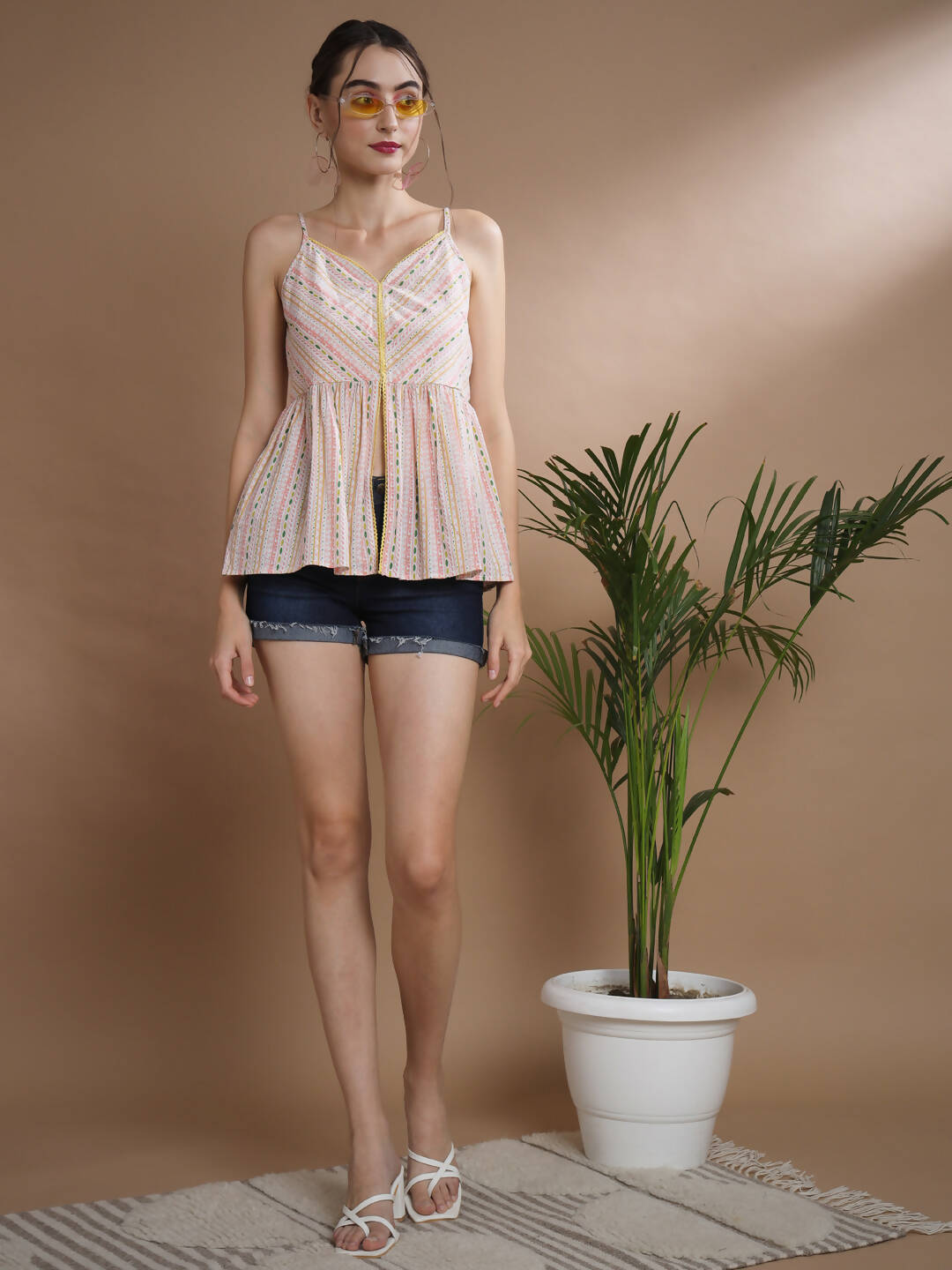 Myshka Women's Multi Printed Sweetheart Neck Top - Distacart