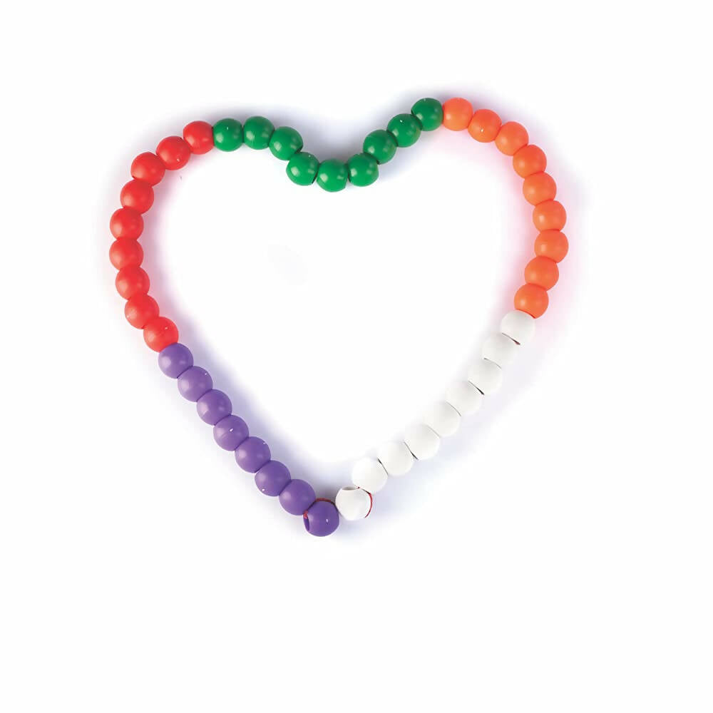 Kipa 90 Pieces Big Size Counting Beads Plastic Fun Puzzle Game for Kids-Multicolor - Distacart