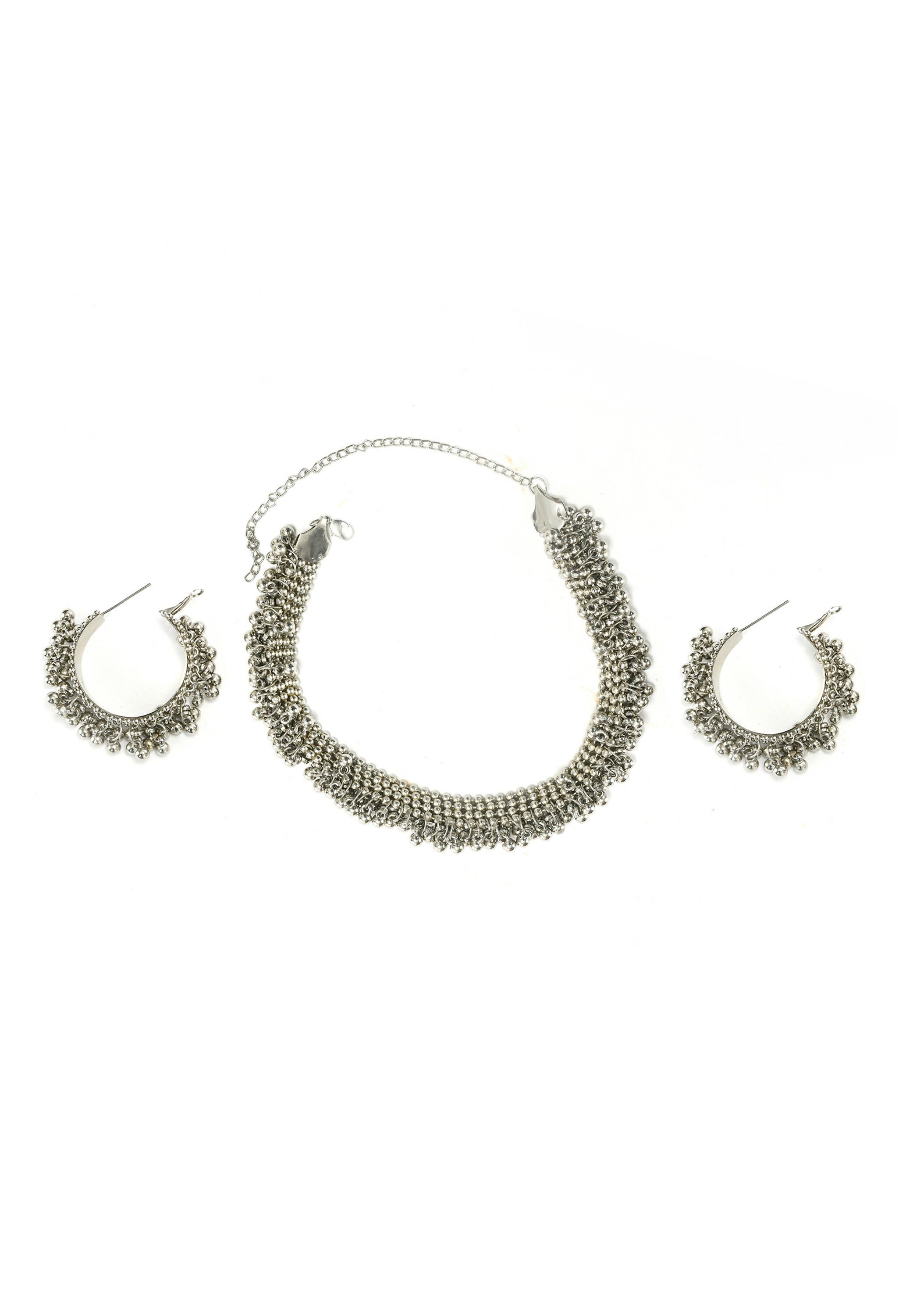 Mominos Fashion Johar Kamal Silver-Plated Brass Finish Ghungroo Work Choker For Women - Distacart