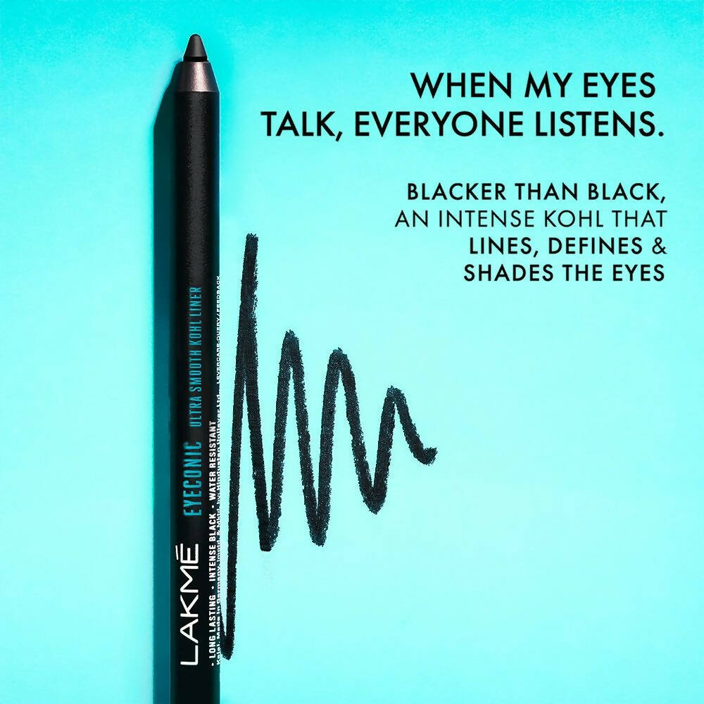 Lakme Eyeconic Ultra Smooth Kohl Liner - Black - Distacart