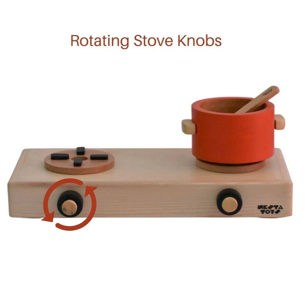 Nesta Toys Wooden Gas Stove Toy | Kitchen Play Toy for Kids - Distacart
