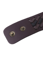 Thumbnail for NVR Men's Brown Leather Bracelet - Distacart