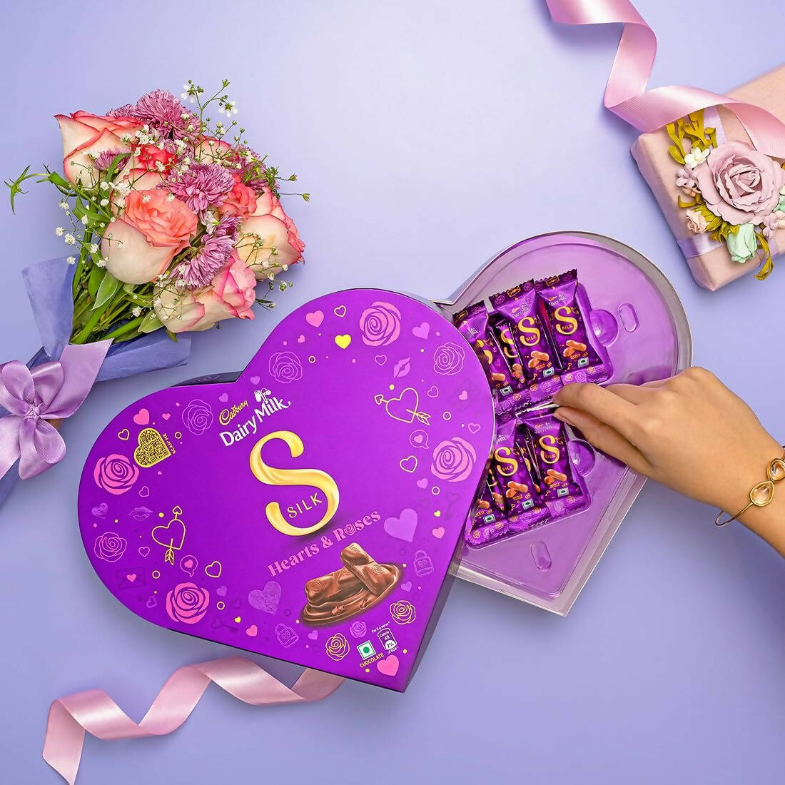 Cadbury Dairy Milk Silk Heart Shaped Valentine's Day Chocolate Gift Box - Distacart