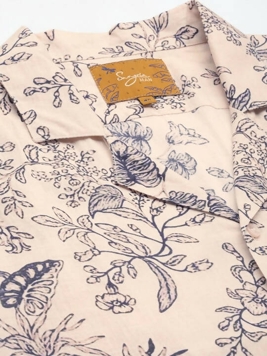 Off White Relaxed Floral Opaque Printed Casual Resort Shirt - Mahotsav - Distacart