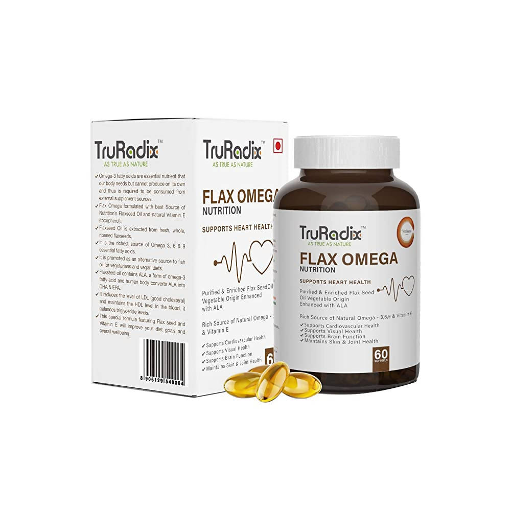 Truradix Flax Omega Nutrition Soft Gels - Distacart