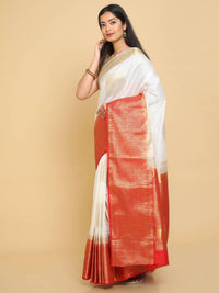 Thumbnail for Kalamandir Woven Design White Silk Blend Saree
