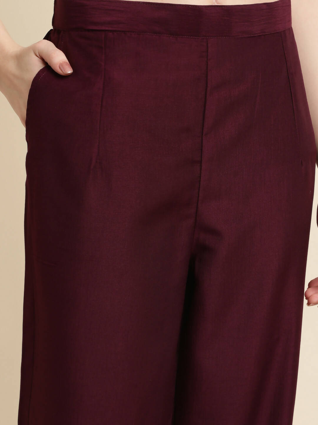 Purple Chinon Silk Embroidered Straight Kurta with Trouser & Dupatta - Salimar - Distacart