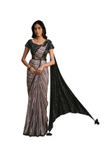 Thumbnail for Lavendor Modern Value Sequence Embroidered Saree With Stitched Blouse - Mohmanthan La Belle - Distacart