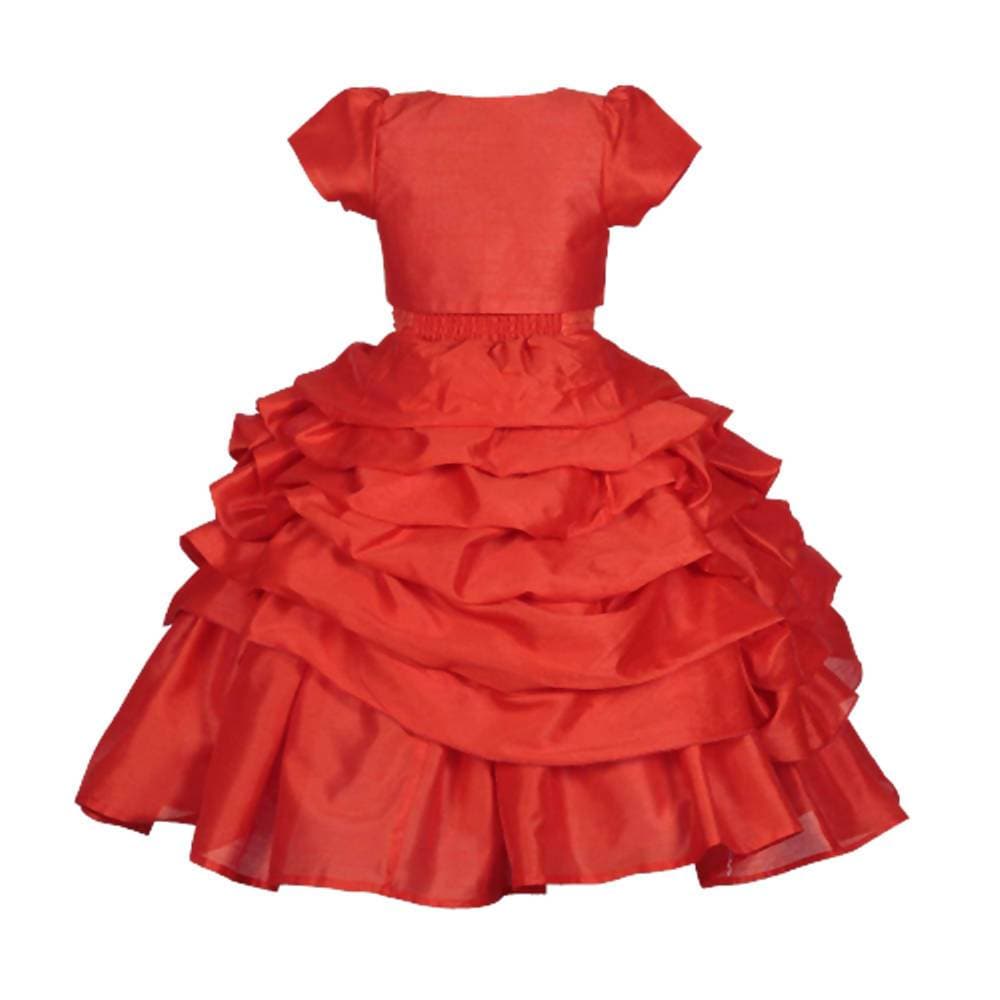 Asmaani Baby Girl's Red Colour Satin A-Line Maxi Full Length Dress (AS-DRESS_22117) - Distacart