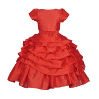 Thumbnail for Asmaani Baby Girl's Red Colour Satin A-Line Maxi Full Length Dress (AS-DRESS_22117) - Distacart