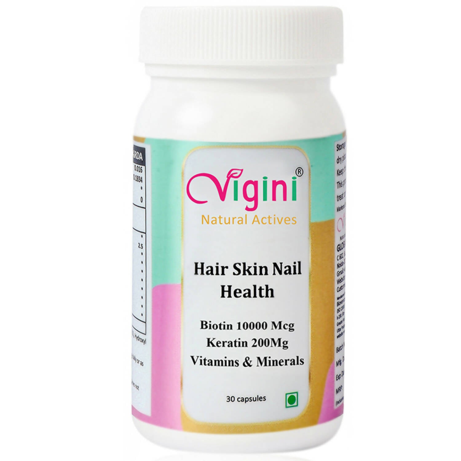 Vigini Natural Active Hair Skin Nail Health Capsules for Men Women - Distacart