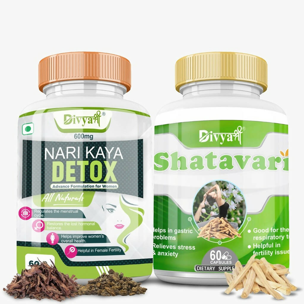 Divya Shree Nari Kaya Detox Capsule and Shatavari Capsule Combo - Distacart