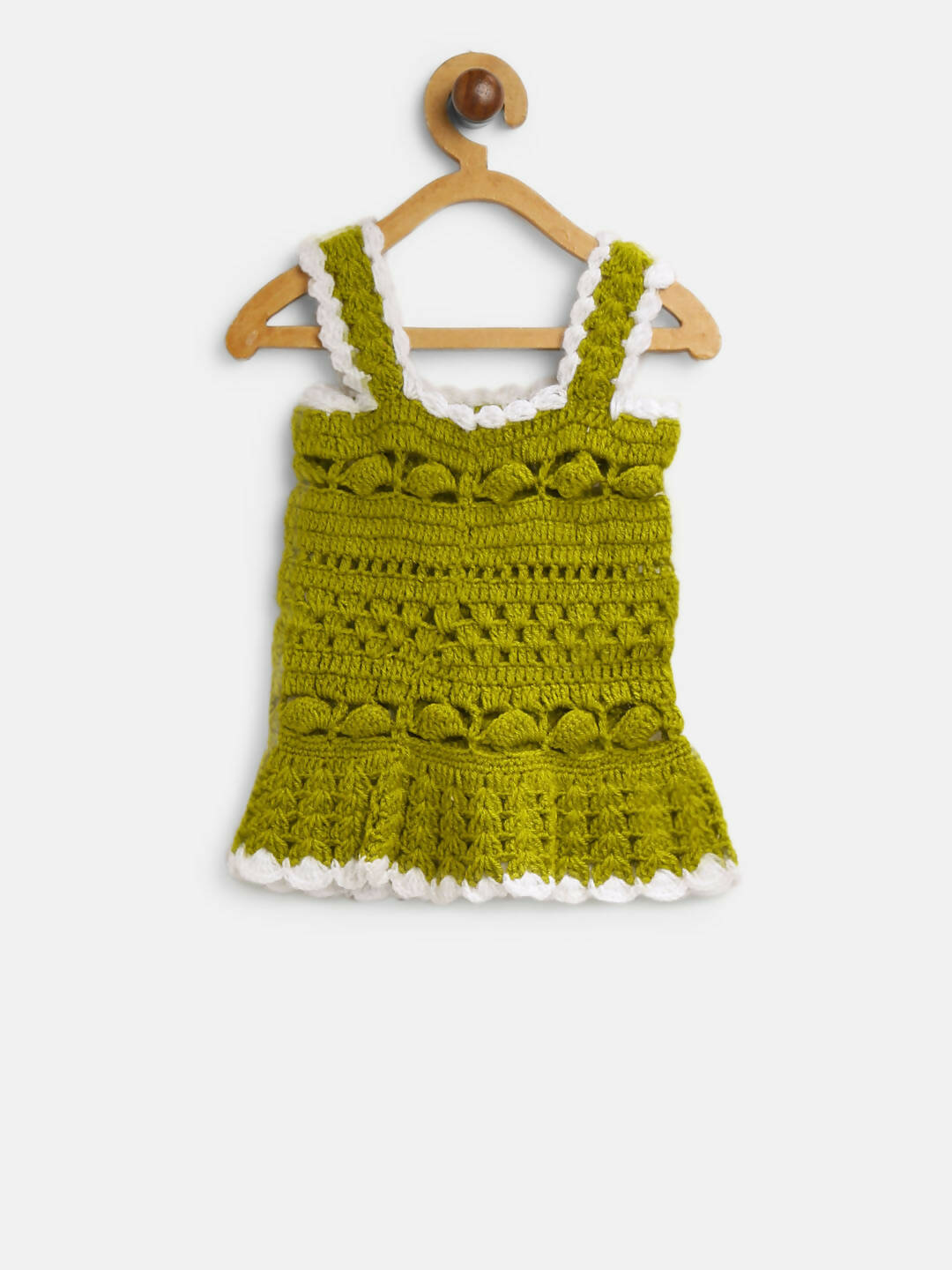 ChutPut Hand knitted Crochet Wool Royal Dress - Green - Distacart