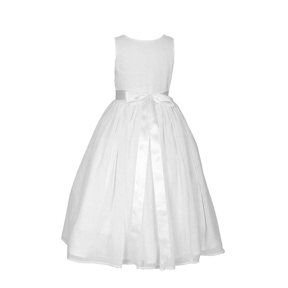 Asmaani Baby Girl's White Satin A-Line Maxi Full Length Dress (AS-DRESS_22002) - Distacart