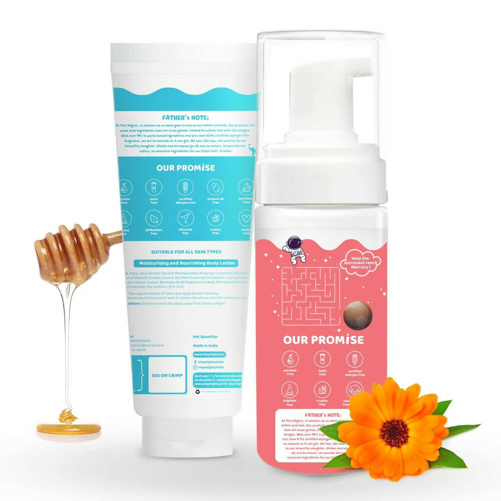 Tiny Mighty Kids Foam Body Wash And Body Lotion Combo - Distacart