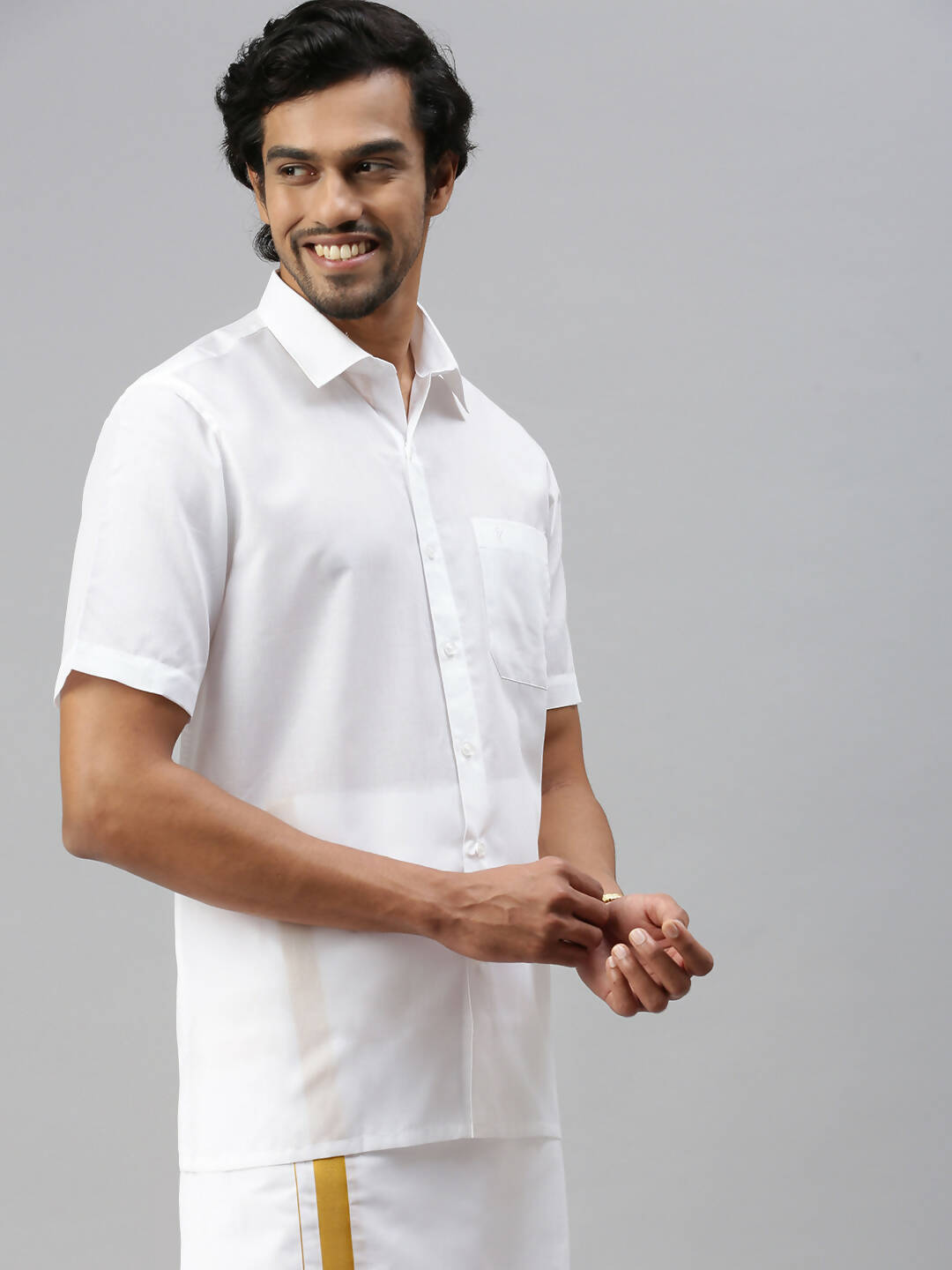 Ramraj Cotton Mens Half Sleeve Formal White Shirt - Distacart