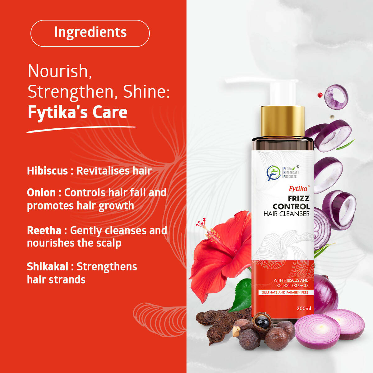 Fytika Frizz Control Hair Cleanser with Hibiscus & Onion Extracts - Distacart