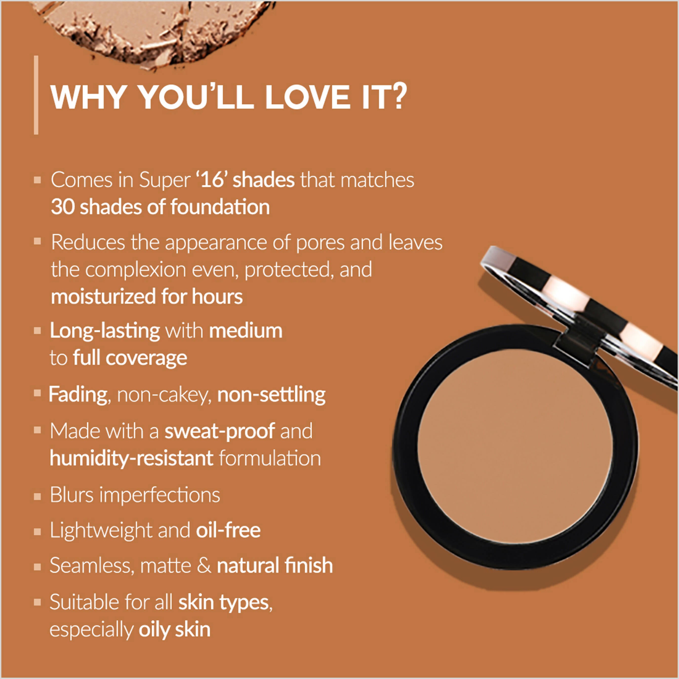 Colorbar 24Hrs Wear Weightless Powder Foundation Pf 7 - Distacart