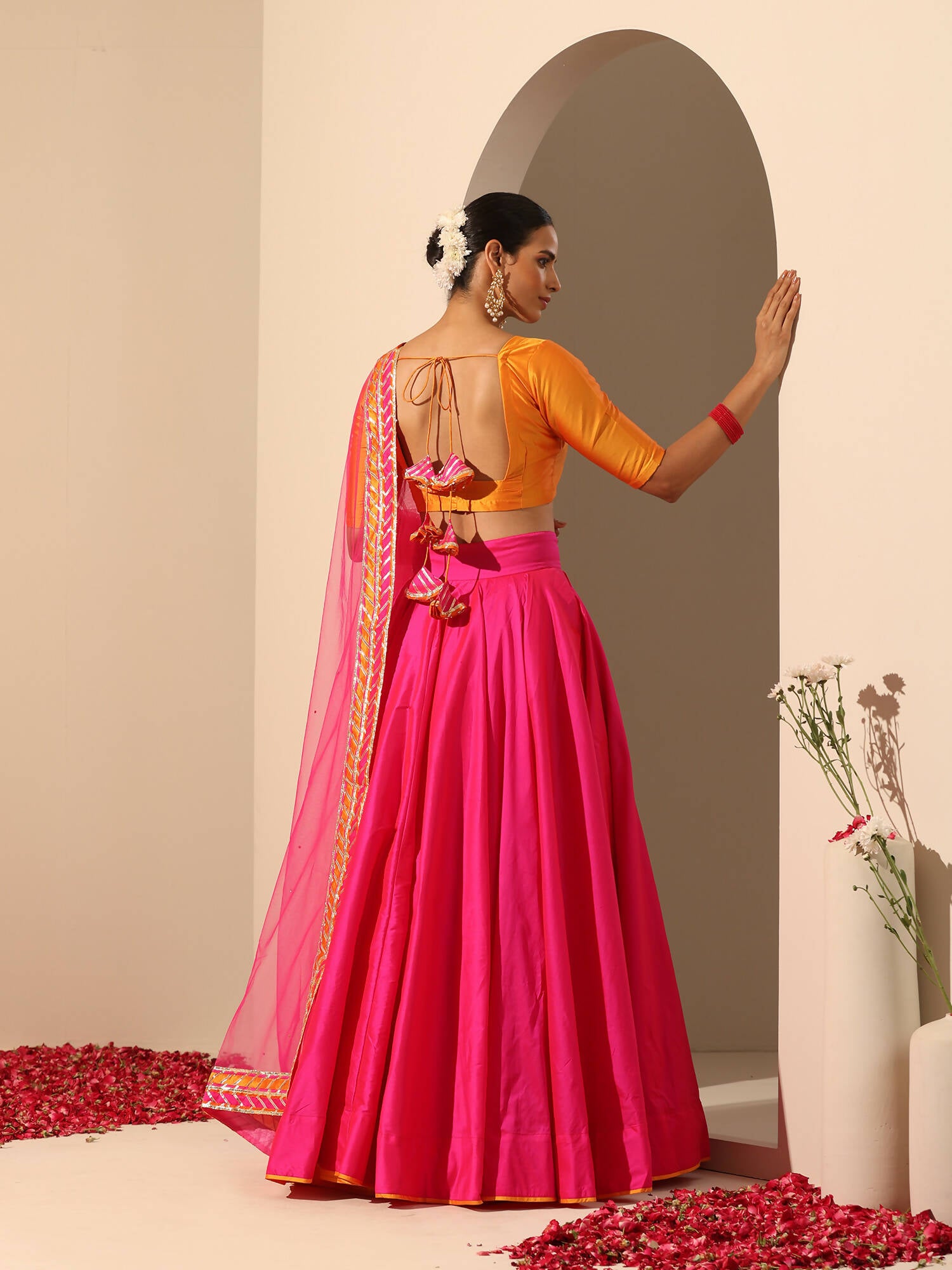 Pomcha Jaipur Pink Gul Hot Pink Lehenga - Distacart
